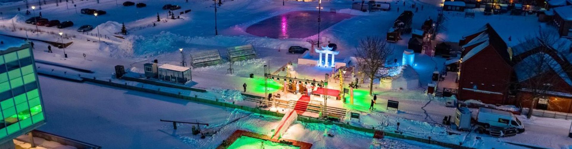 Oulu nightlife cityscape