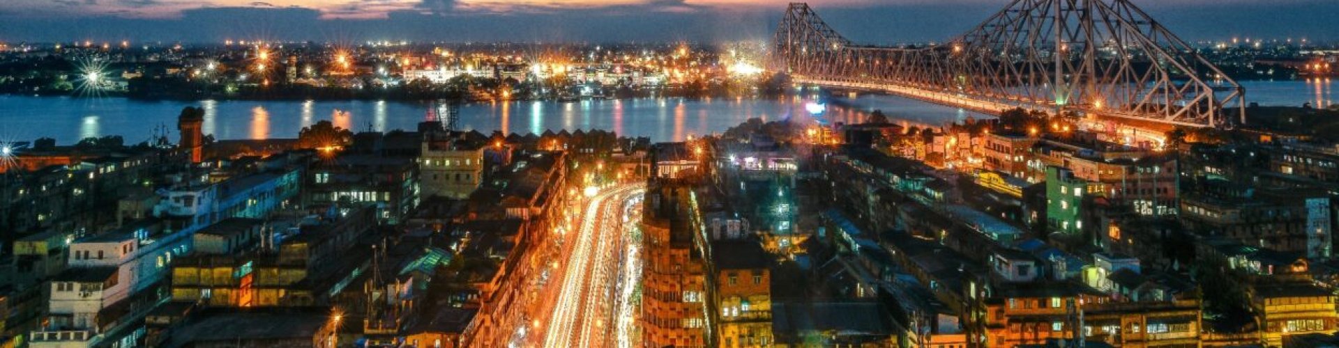 Kolkata nightlife panorama
