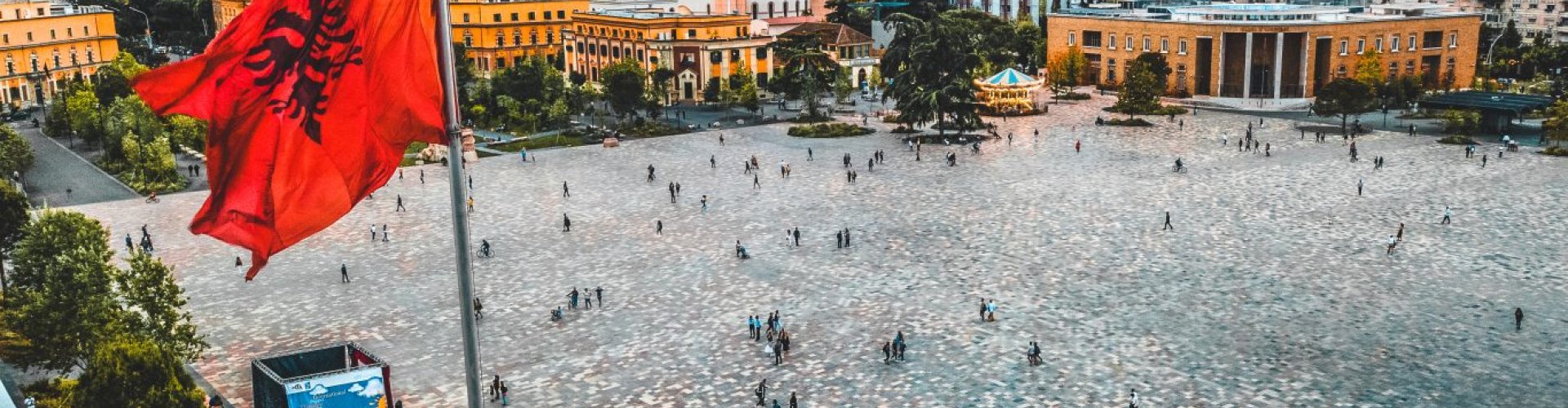 Tirana nightscape with lively nightlife scene