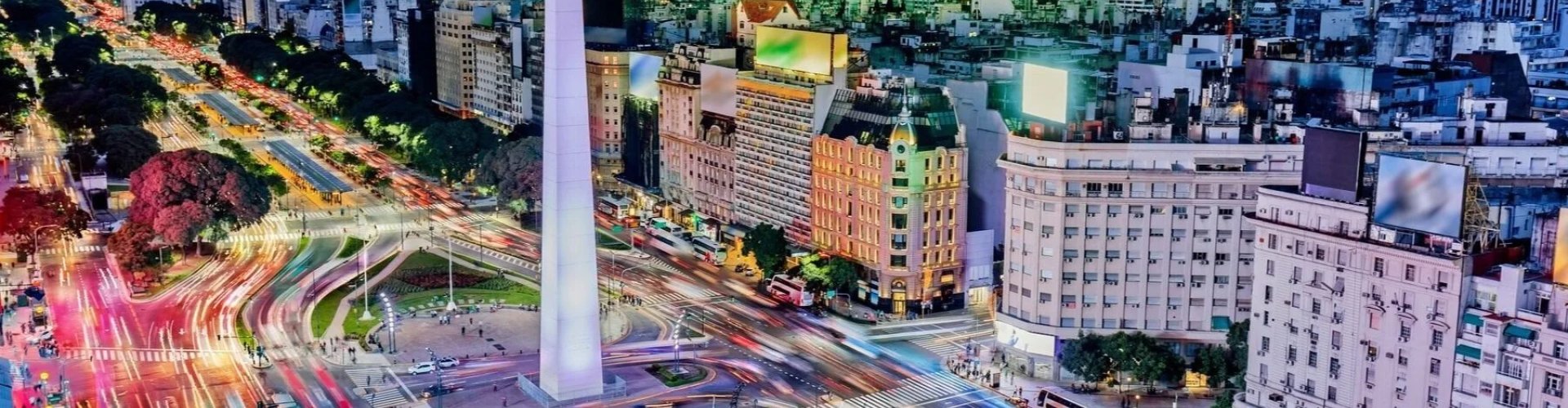 Buenos Aires nightlife skyline at night