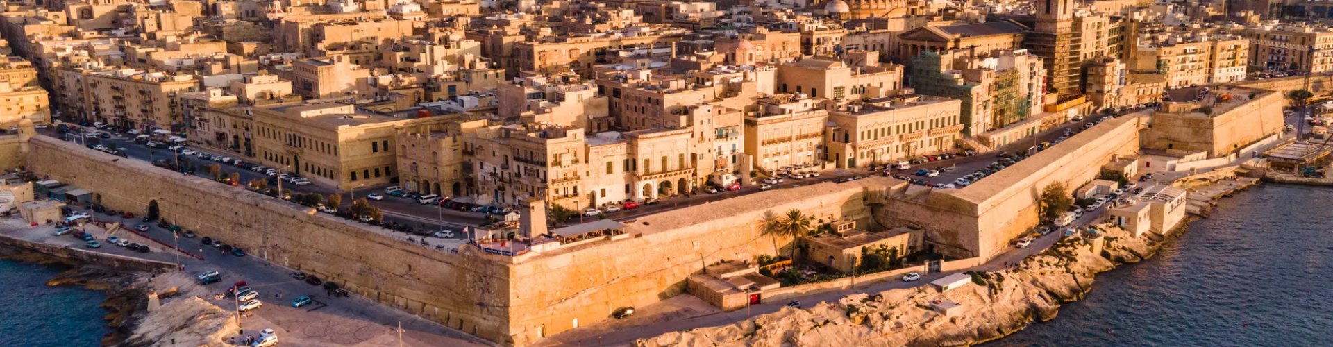 Nighttime cityscape of Valletta, MT
