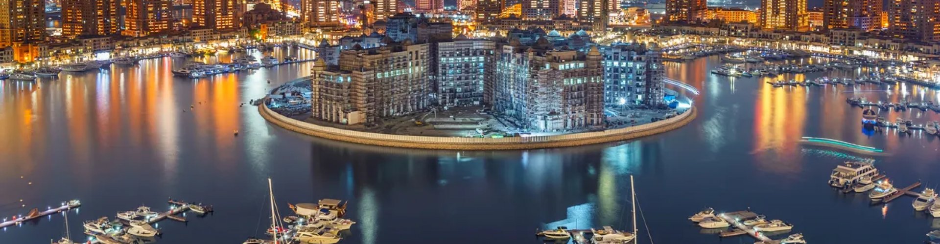 Doha skyline at night