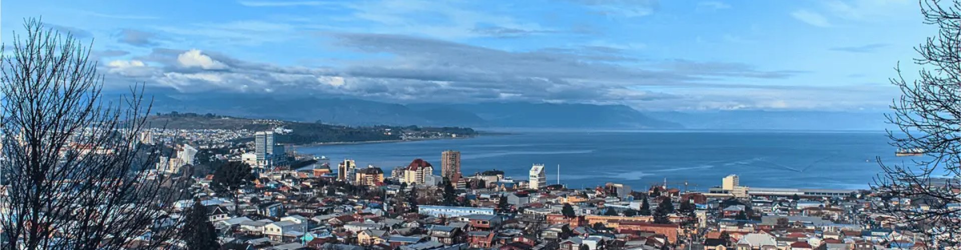 Evening landscape of Puerto Montt, CL nightlife