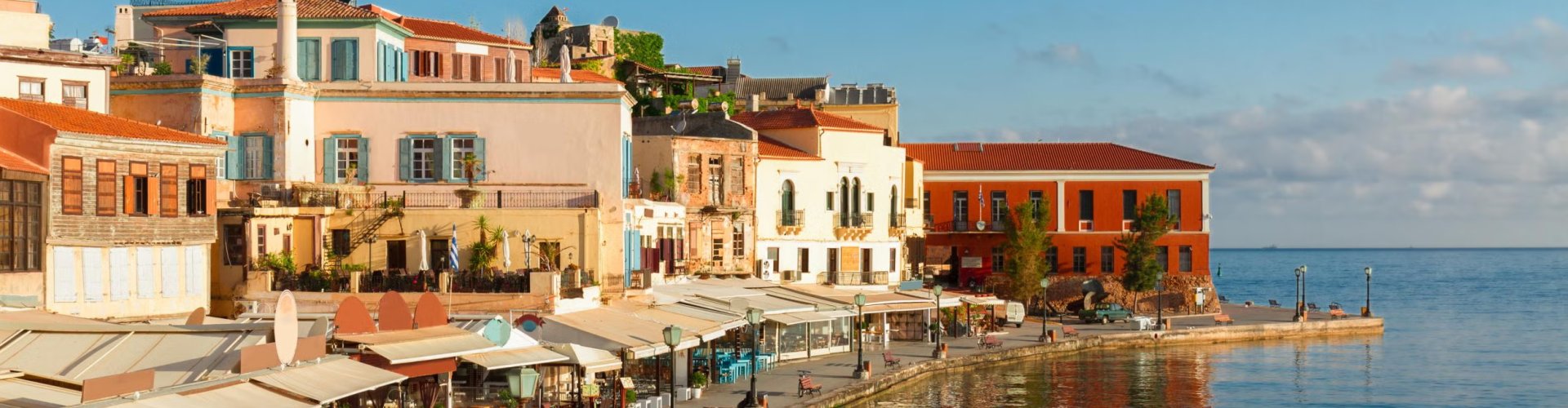Chania nightlife cityscape at night